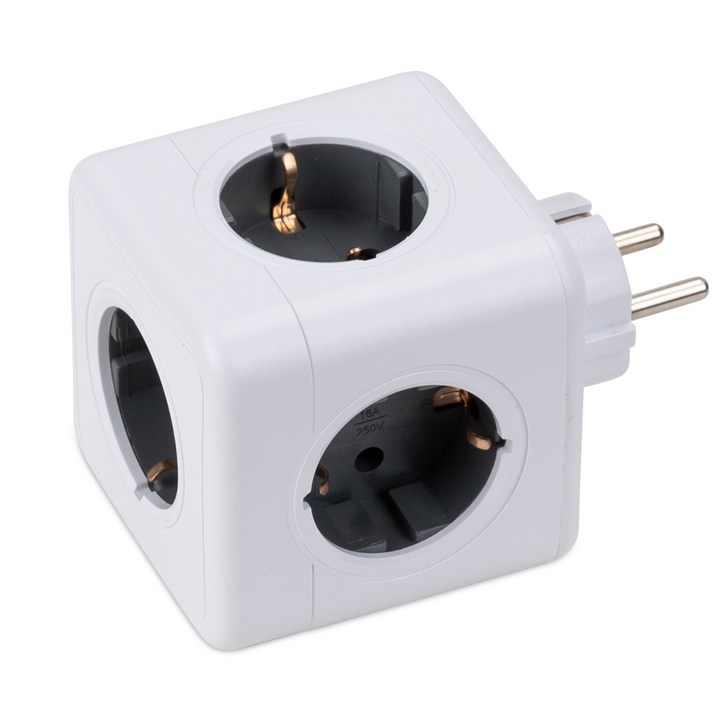 파워큐브 V2 멀티탭 5구 오리지널 화이트, 77mm, 1개, 화이트