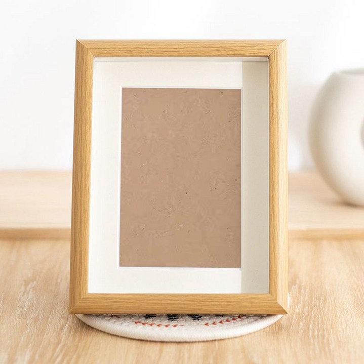 디모어 라운드 스탠드 벽걸이 우드 프레임 액자 내지포함