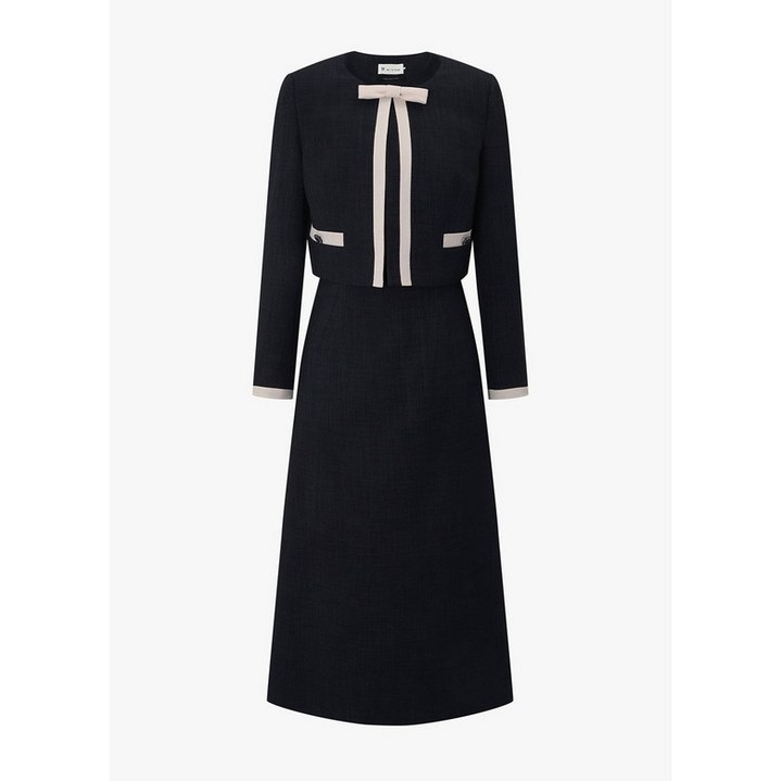 ❲매장정품❳ 잇미샤 편한 데일리 원피스 컬러 블록 자켓 세트 ITP9WOP75A 하객 오피스 룩