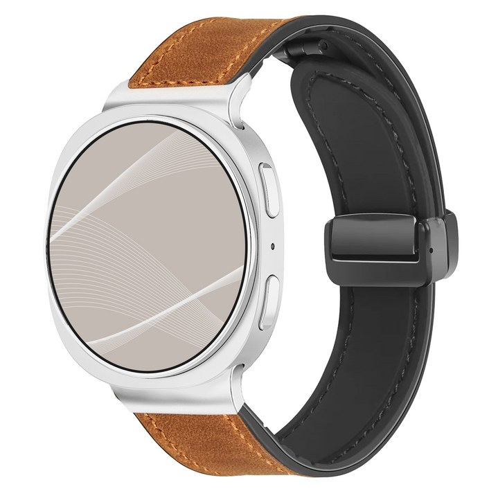 아이메이드잇 갤럭시워치 호환 가죽 마그네틱 스트랩 밴드, 브라운 워치 8 전용