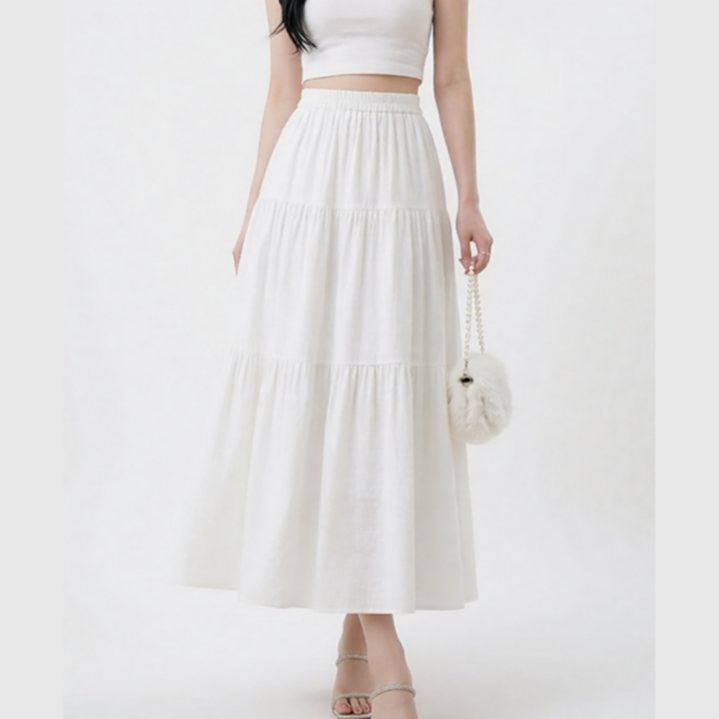 레드에셋 여성 여름 롱 스커트 치마