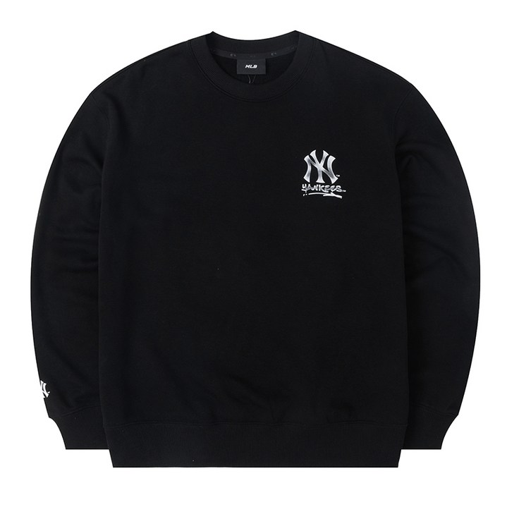 MLB 남녀공용 베이식 백 빅 로고 오버핏 맨투맨 3AMTB0551-50BKS