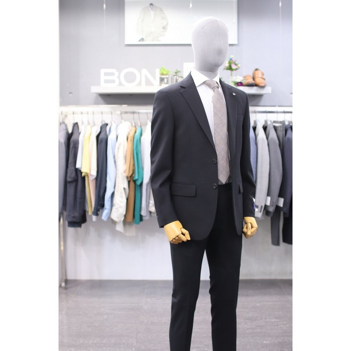 BON 정장 BN4MJ080BK 블랙 이태리 수입 순모 스판 원단 수트