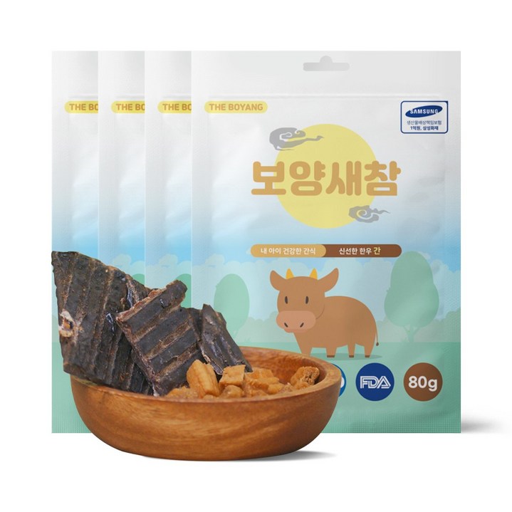 더보양 보양새참 강아지 수제간식, 80g x 4팩, 소
