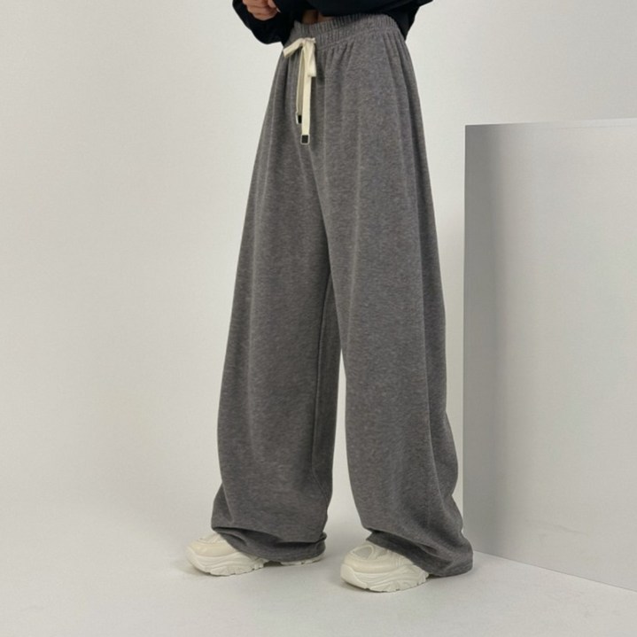 어반블룸 일반 / 기모 여성 촉감 대박 롱 루즈 와이드핏 멜란지 패턴 밴딩 트레이닝 팬츠