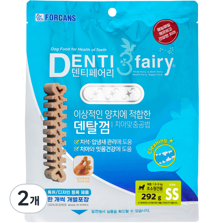 포켄스 강아지 덴티페어리 SS 62p 다피오카, 다피오카, 292g, 2개