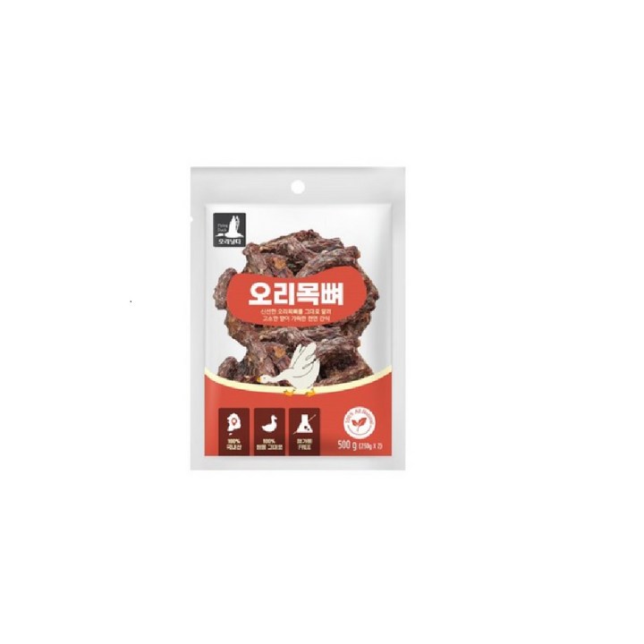 어썸메이트 국내산 오리목뼈 오리날개 대용량 강아지 애견 반려견 수제간식 500g+500g