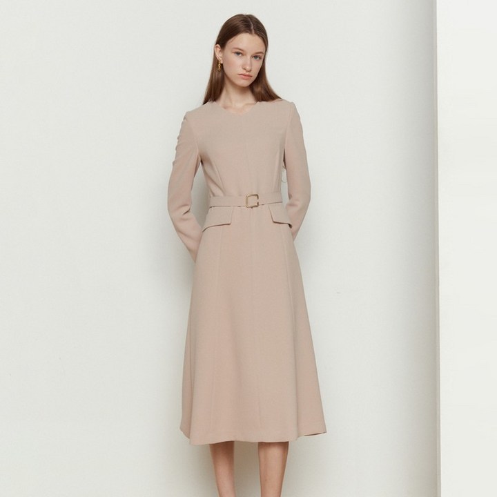 더아이잗뉴욕  더아이잗  플랩 장식 브이넥 플레어 원피스 IMAM0OP81