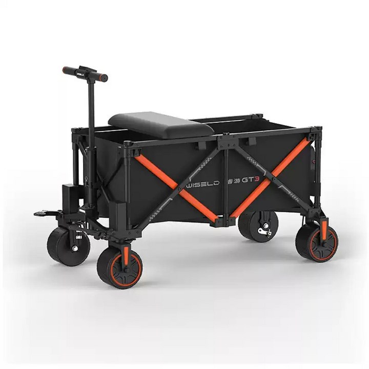 전동웨건 WISELD 카트 트레일러 전기 운반카 캠핑용 블랙 - 1500W 듀얼 인휠 모터 / 480RPM / 시속 16km / 주행거리 30km