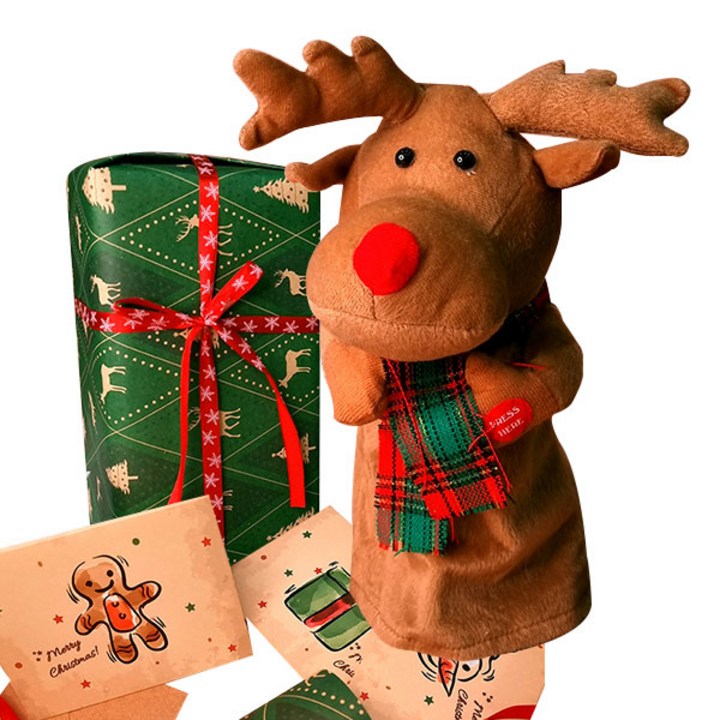 바이주주 춤추는 루돌프 크리스마스 인형 말 따라하는 노래하는 장난감 겨울 카페 소품 (ip022-B), 춤추는 루돌프 8