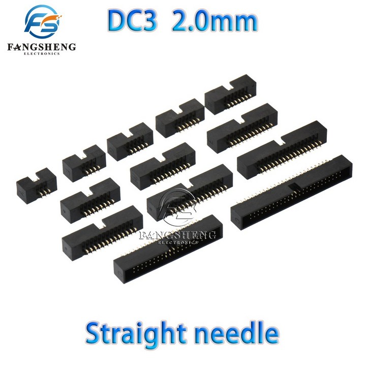 10/100Pcs DC3 6/10/26/34/40Pin2.54/2.0/1.27mm 피치 수 소켓 스트레이트 Idc 헤더 Pcb 커넥터 이중 행 20