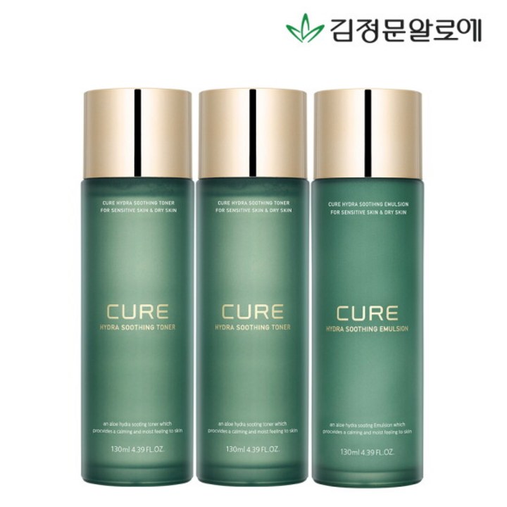 [김정문알로에] 큐어 수딩 토너 2개+에멀젼 1개