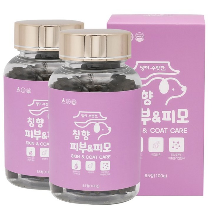 강아지 피부병 곰팡이성 피부염 피부영양제 발습진 아토피 모낭충 댕이수랏간 침향 피부피모 100g, 2개