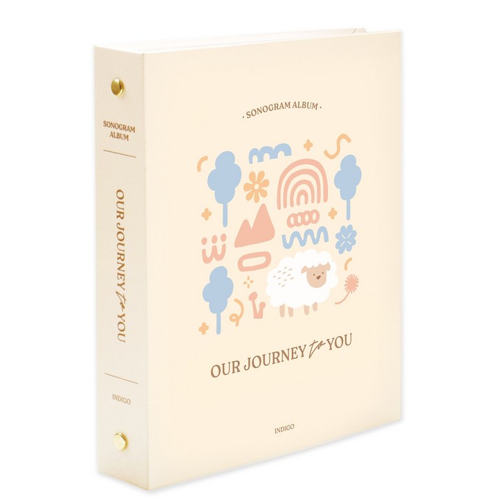 인디고 처음부모 초음파사진 포켓 앨범 112포켓, 스티커 4매, 포토북 태아초음파기록북, 임산부 포토앨범, 감성태교 다이어리, 예비맘 선물 추천, 베이지, 색상베이지