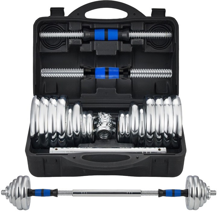 헬스장 크롬도금 조립아령 세트 조립식 무게조절 덤벨, 28KG