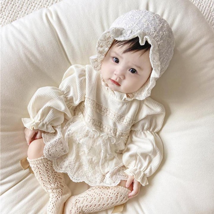 KC인증 당일출고베스더스 여아 베이비 레이스 와플 슈트 백일 돌 봄 애기 여아 촬영룩 하객룩