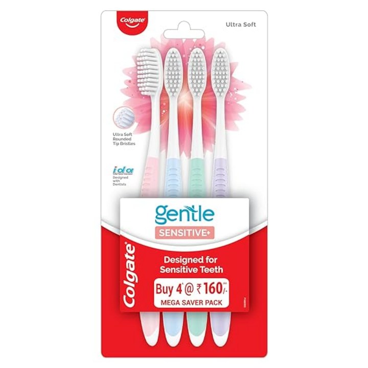 Colgate gentle Sensitive Ultra Soft Bristles Manual Toothbrush, 1개, 4개