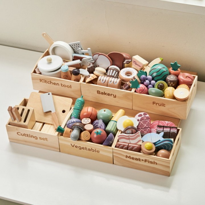 [키앤비] 모더닉 자석 자르기 소꿉놀이 55pcs 세트, 상세 설명 참조