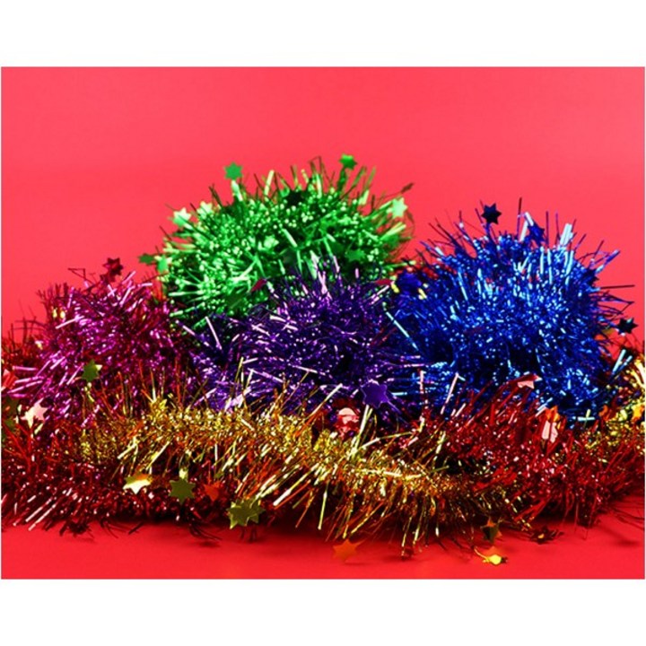 트리모루 (재미스쿨) 원톤 작은별 모루 10줄 크리스마스모루 반짝이줄 트리줄 원톤별모루, 은색
