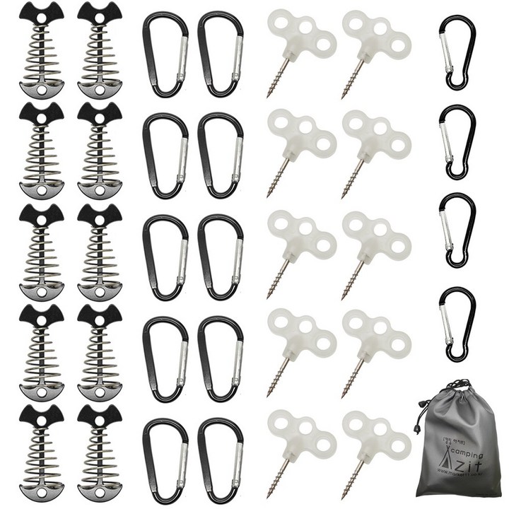 캠핑아지트 리빙쉘 텐트용 오징어 데크팩 35p 세트 블랙, 1개