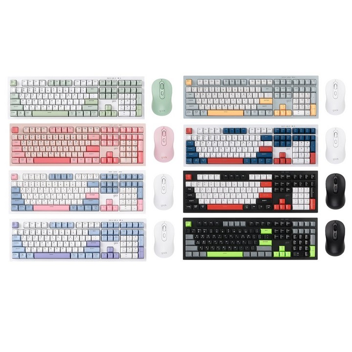지클릭커 오피스프로 사일런스 M 무소음 무선 블루투스 108 키보드 마우스 세트, 일반형, Gun dam, WMK90
