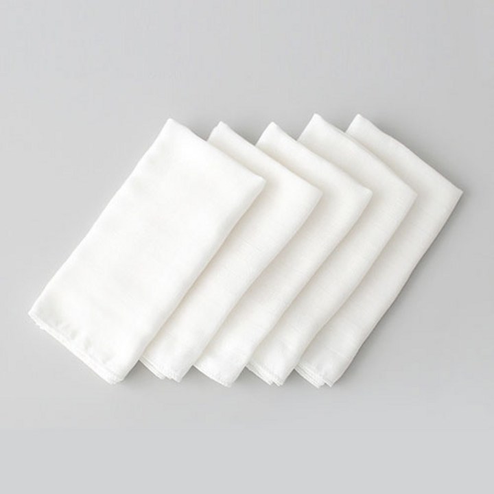 밤부 7030 아기 무지 가제 손수건 5장