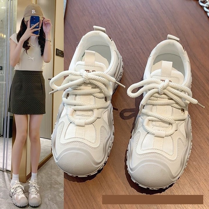 JLVJ 여성 봄여름 키높이 통기성 스니커즈 미끄럼 방지 등산화 패션  운동화