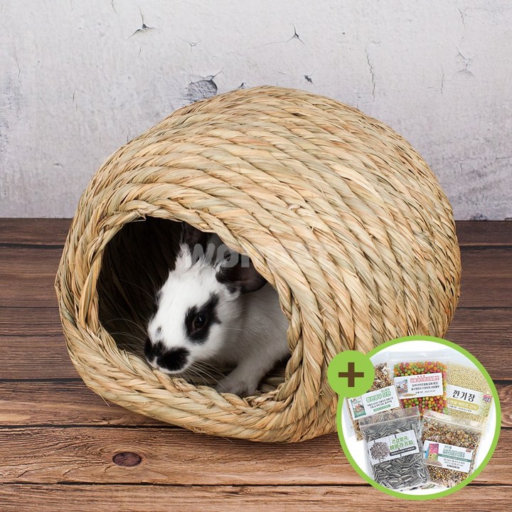 소동물 보금자리L토끼 기니피그 천연 짚둥지 새둥지