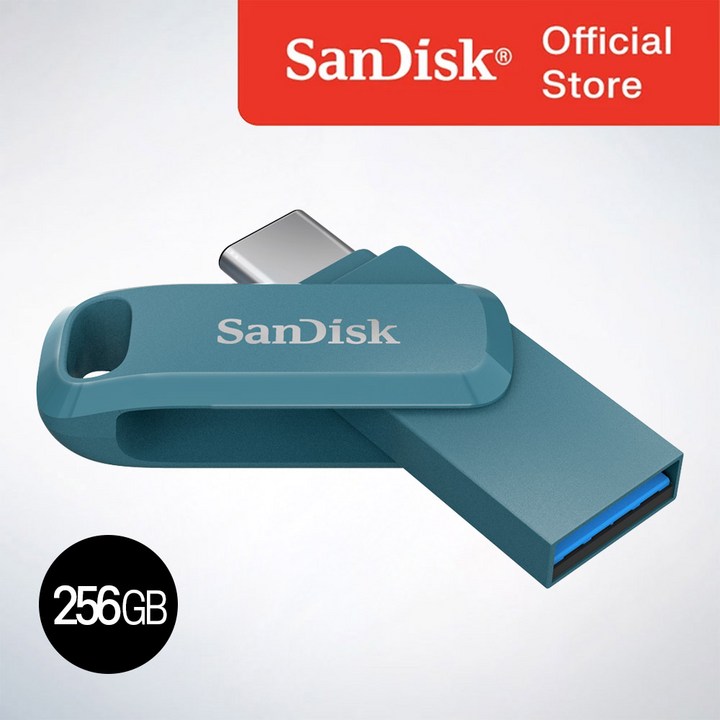 샌디스크코리아 공식인증정품    USB 메모리 Ultra Dual Go 울트라 듀얼 고 Type-C OTG SDDDC3 256GB   나바지오블루