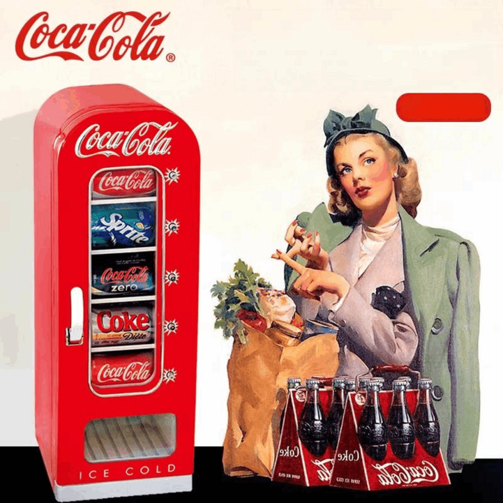 코카콜라 자판기 냉장고 캔 여름 팝업 소형 레트로