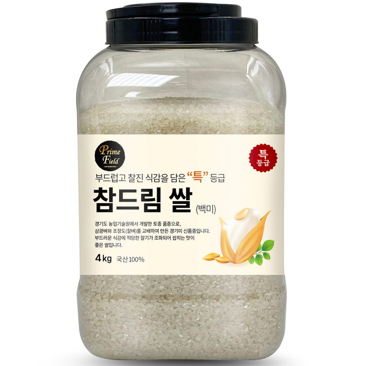 쌀5kg Prime Field 경기 참드림 쌀 백미 특등급, 4kg, 1개
