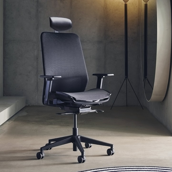 듀오백 사무용 컴퓨터 책상 메쉬의자 Q1 에어로, 블랙