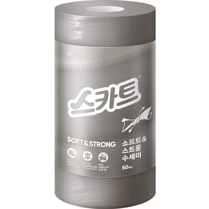 스카트 소프트  스트롱 수세미, 그레이, 50개입, 1개
