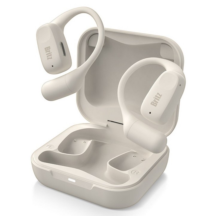 브리츠 오픈형 ENC 노이즈캔슬링 무선 블루투스 이어폰, BZD100X, 아이보리