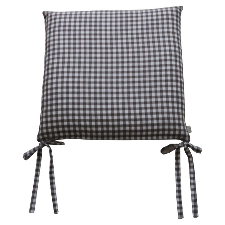 까사베르데 메로 체크 끈 방석 커버 솜포함