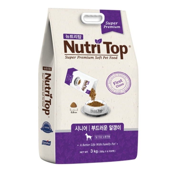 뉴트리탑 7살 이상 시니어 소프트사료, 닭, 3kg, 1개 뉴트리탑 7살 이상 시니어 소프트사료, 닭, 3kg, 1개