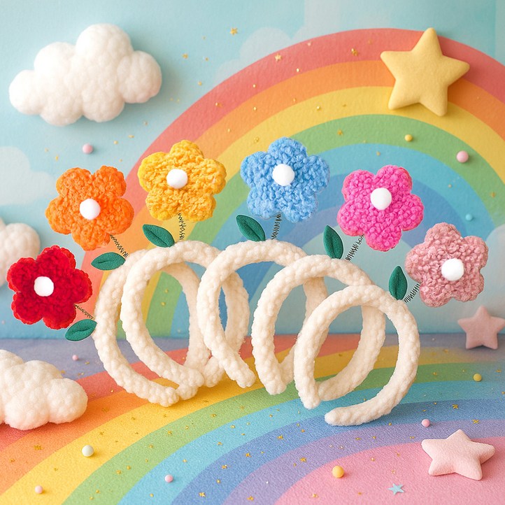 파티쇼 플라워 머리띠 6종 세트