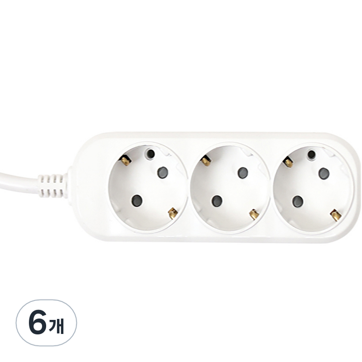 오성정밀 접지 멀티탭 3구 OS03S, 2m, 단일색상, 6개