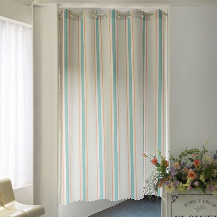 지앤와이 스트라이프 삼색 단면 가리개 도어 커튼
