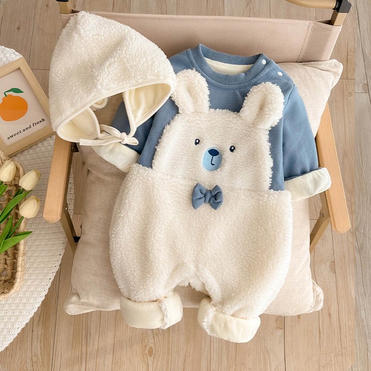 구름위에햇님 겨울 아기방한우주복 모자세트 HY2281411