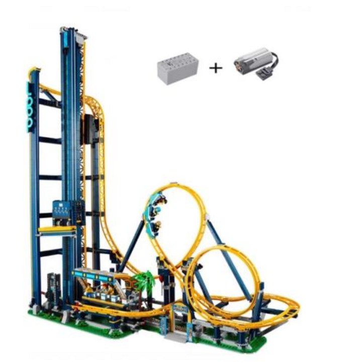 루프 코스터 롤러코스터 모터 LED 조명 놀이공원 도시 크리에이티브 빌딩 블록 벽돌 모델 10303 어린이 장난감 선물