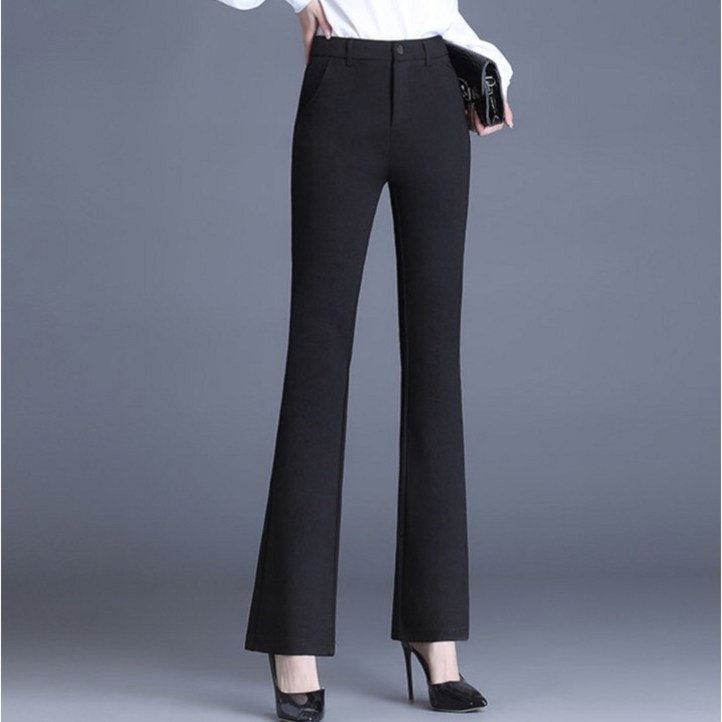 춘게엘 S4XL 여성 사계절 슬림핏 스판 캐주얼 부츠컷 정장 팬츠 g0121688
