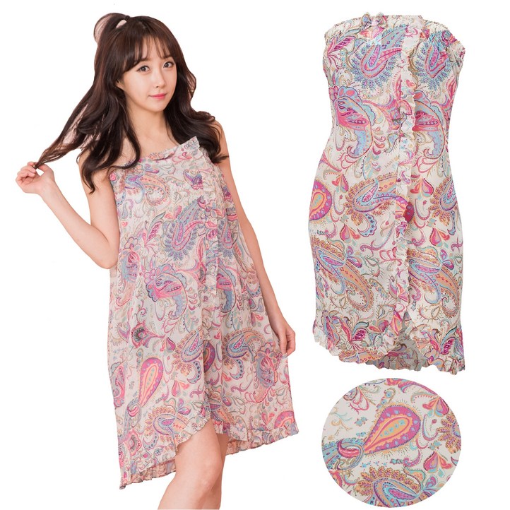 여성 국산 샤워가운 사우나 목욕용품 골프장 골프 웨어 휴스토니본사, A. 엘레강스, 1개