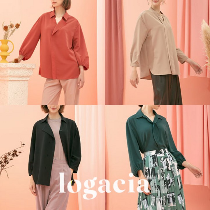 logacia 로가시아 CDC 크레이프 러플 블라우스 4종