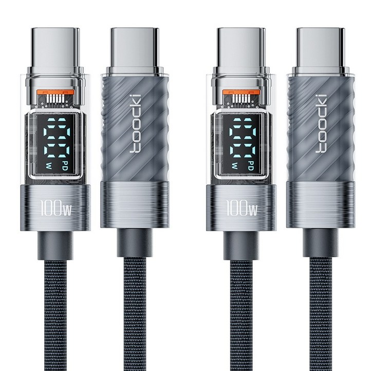 TOOCKI 디스플레이 PD 100W c to c 타입 초고속충전 케이블