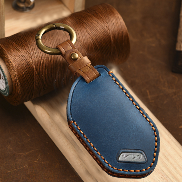 HAKO 유틸리티 가죽 키케이스 키홀더, 네이비, 7버튼A