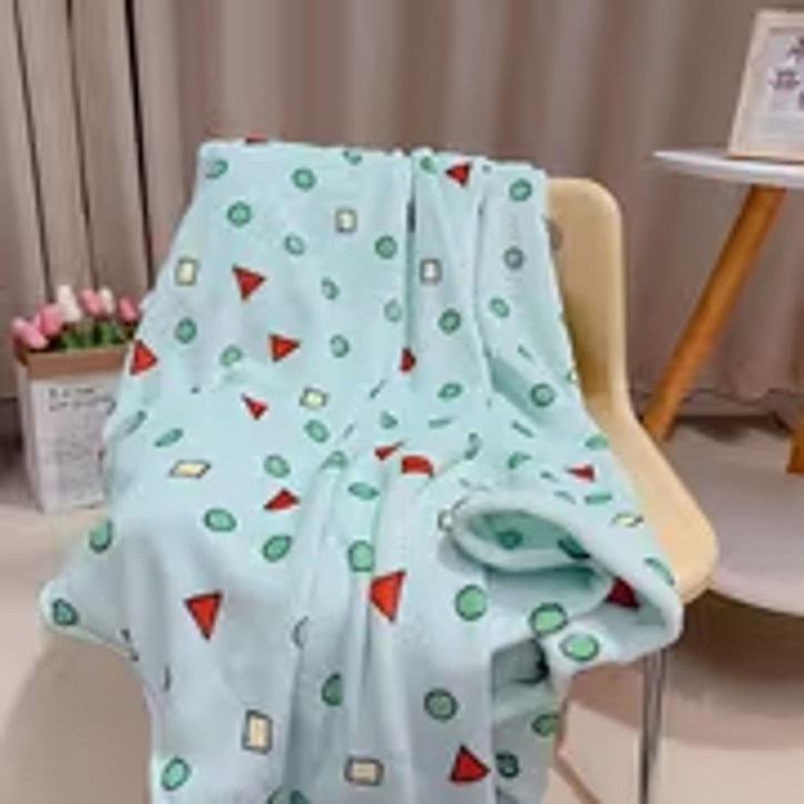 신짱 극세사 패턴 무릎 담요