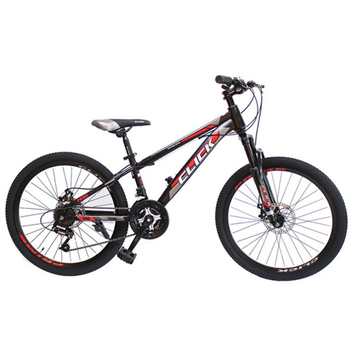 클릭 MTB 자전거 프라임 디스크브레이크 시마노 21단, 24인치 블랙레드, 1개, 170cm