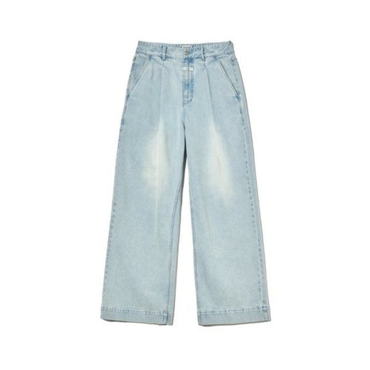 마리떼프랑소와저버 마리떼 남성 로우 웨스트 턱 와이드 데님 팬츠 MFG45CDP203 DB
