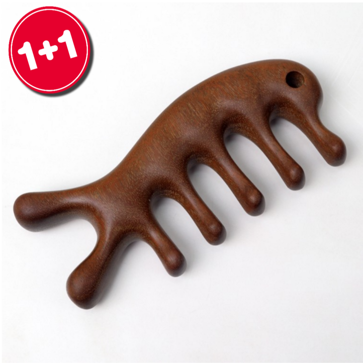 원목괄사 11 박달나무 원목 두피 목,어깨 관절 라운드 혈액순환 림프케어 승모근 바디 마사지기 고급형, 2개, 브라운우드